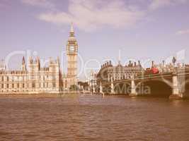 Retro looking Houses of Parliament in London