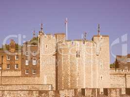 Retro looking Tower of London