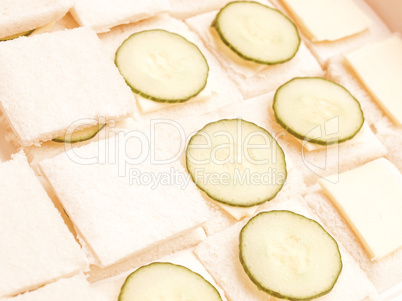 Retro looking Cucumber sandwich
