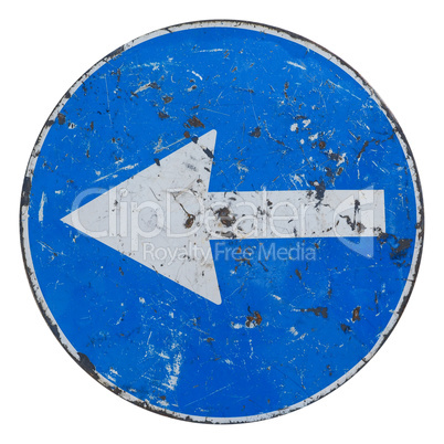 Keep left sign isolated