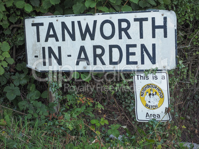 Tanworth in Arden sign