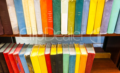 Books in wooden bookcases