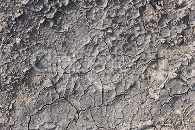 Dried cracked soil