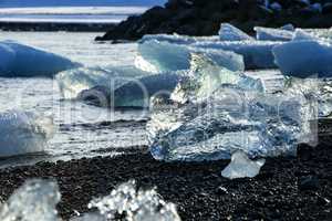 Ice blocks at glacier lagoon Jokulsarlon, Iceland