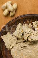 Slice of halva with peanuts