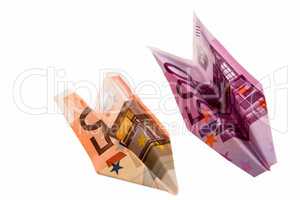 Paper planes from money