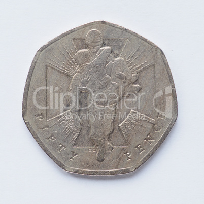 UK 50 pence coin