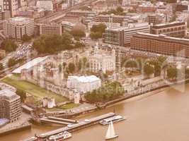 Retro looking Aerial view of London