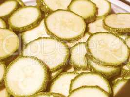 Retro looking Courgettes zucchini