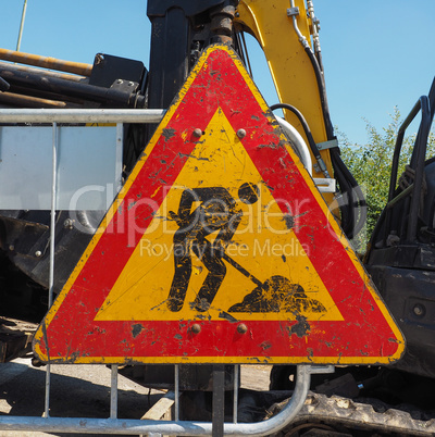 Road works sign