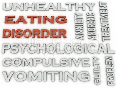 3d image Eating disorder word cloud concept