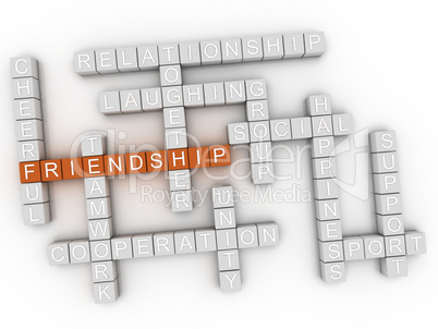 3d image Friendship word cloud concept