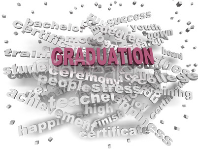 3d image Graduation word cloud concept