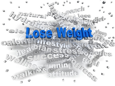 3d image Lose weight word cloud concept