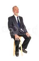Middle age professional man sitting on a chair.