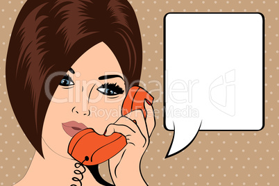 Pop Art illustration of woman with the speech bubble