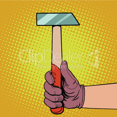 Hand with hammer