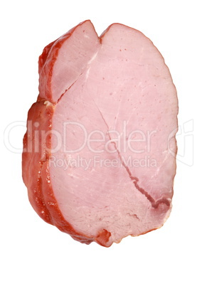 Piece of Boiled and Smoked Meat Isolated