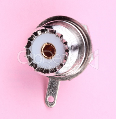 Radio Connector on Pink Background