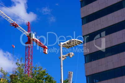 Crane Tower on Sky Background