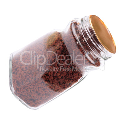 Jar of Instant Coffee Isolated