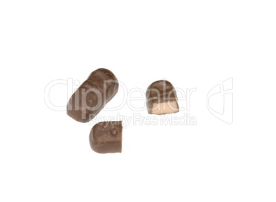 two  chocolate candy with filling