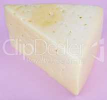 cheese on pink background