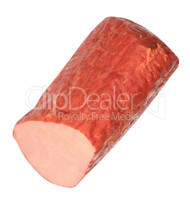 Piece of Boiled and Smoked Meat Isolated