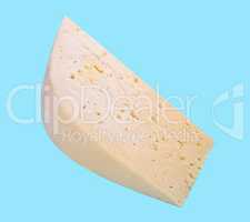 Cheese on Blue Background