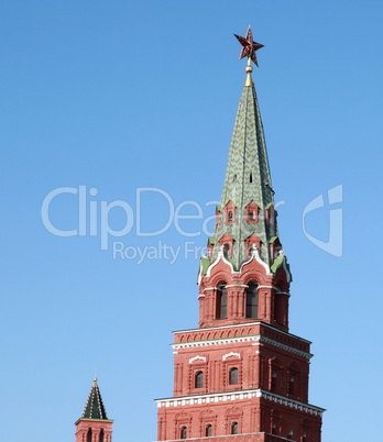 Kremlin tower on sky background