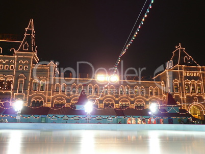 skating-rink on red square in moscow