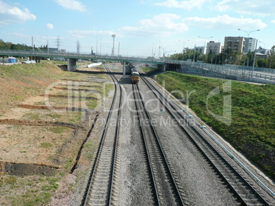 trains on rails  moving