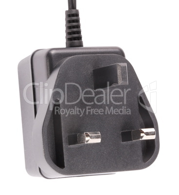 UK Outlet Plug with Cord Isolated