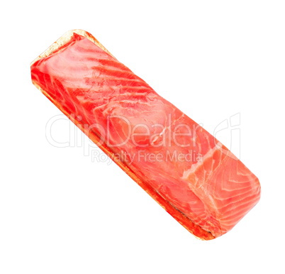 piece of red fish fillet isolated on white