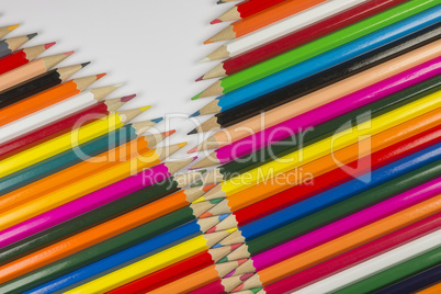 Colorful cedar wooden pencils in zipper shape.
