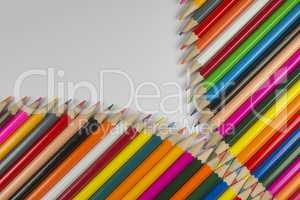 Colorful cedar wooden pencils in zipper shape.
