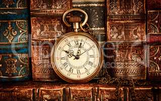 Vintage pocket watch still life