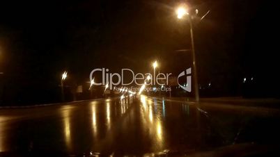 Night Rainy Road Car Driving