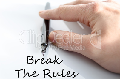 Break the rules text concept