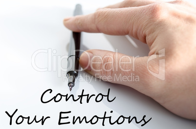 Control your emotions text concept