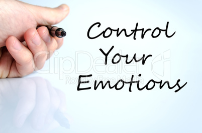 Control your emotions text concept