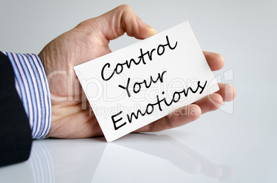 Control your emotions text concept