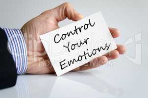 Control your emotions text concept