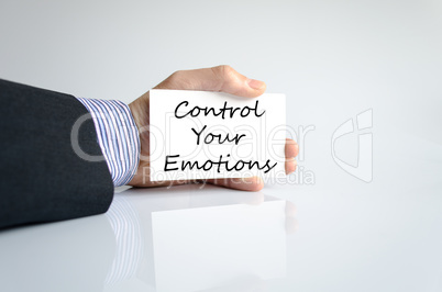 Control your emotions text concept