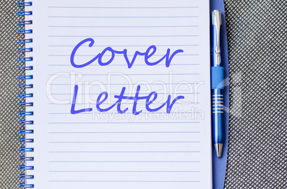Cover letter text concept