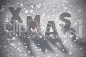 White Christmas Text Xmas On Snow, Snowflakes