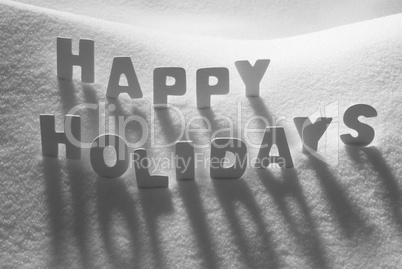 White Word Happy Holidays On Snow White Word Happy Holidays On Snow