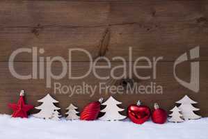 Santa Claus Sled With Reindeer, Snow, Colorful Christmas Balls