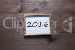 Golden Picture Frame With Copy Space And Text 2016