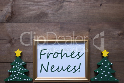 Frame With Christmas Tree, Frohes Neues Means Happy New Year